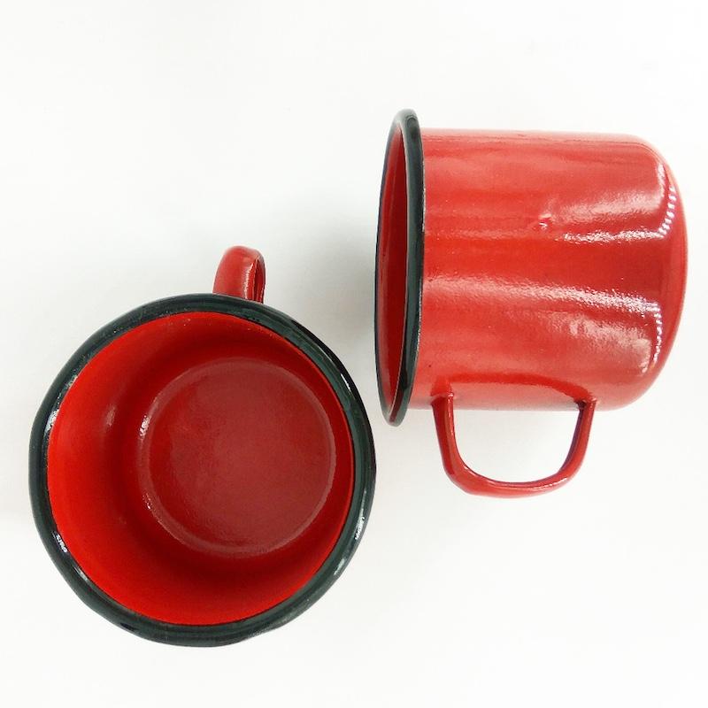 red enamel cups large